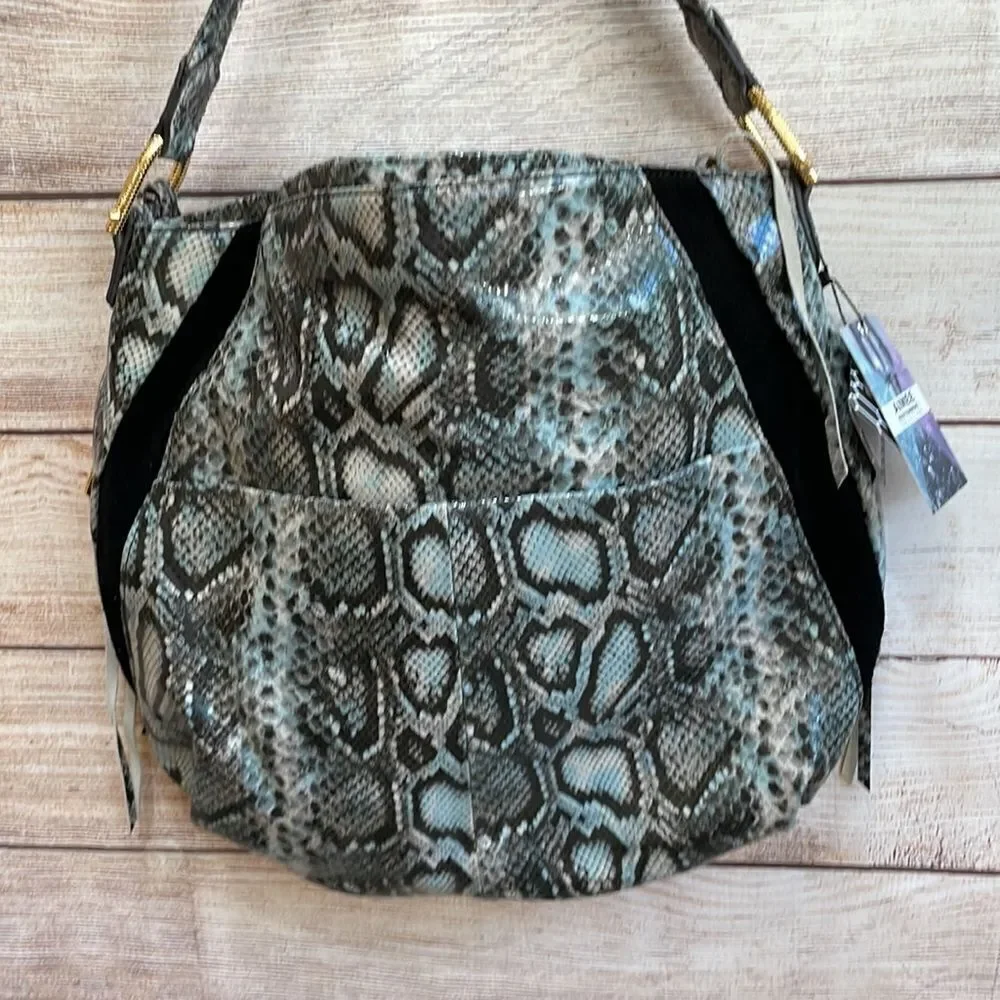 NEW WITH TAGS AIMEE KESTENBERG NIGHT IS YOUNG‎ LEATHER HOBO BAG IN PYTHON PRINT